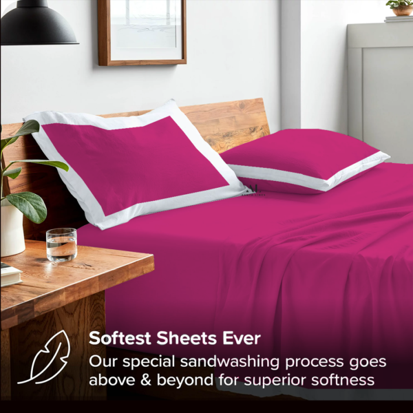 Hot Pink and White Dual Tone Bed Sheet Sets