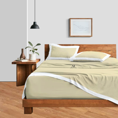 Ivory and White Dual Tone Bed Sheet Sets