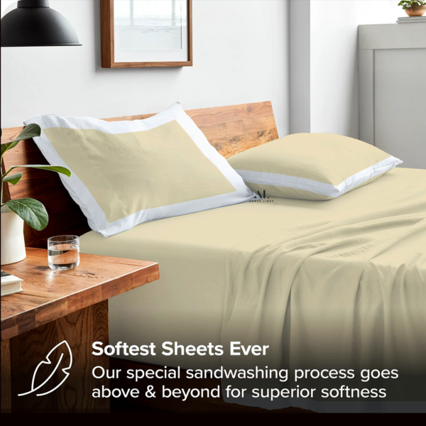 Ivory and White Dual Tone Bed Sheet Sets