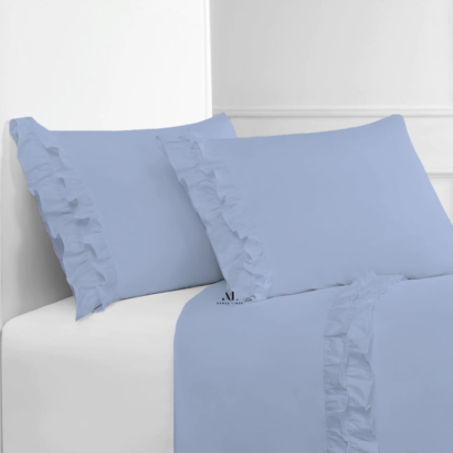 Light Blue Ruffle Bed Sheets