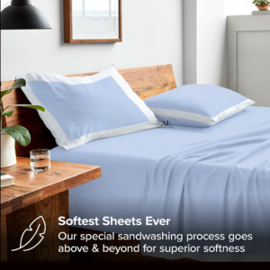 Light Blue and White Dual Tone Bed Sheet Sets