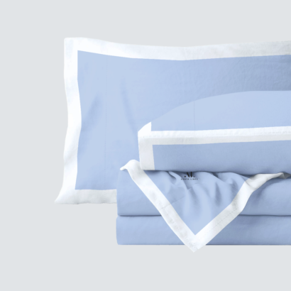 Light Blue and White Dual Tone Bed Sheet Sets
