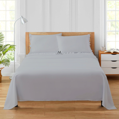 Light Grey Ruffle Bed Sheets