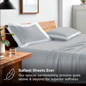 Light Grey and White Dual Tone Bed Sheet Sets