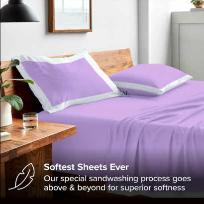 Lilac and White Dual Tone Bed Sheet Sets