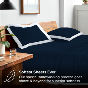 Navy Blue and White Dual Tone Bed Sheet Sets