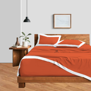 Orange and White Dual Tone Bed Sheet Sets