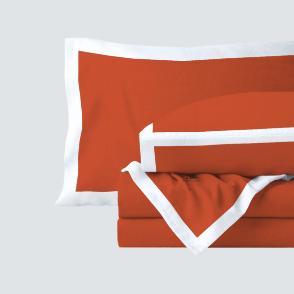 Orange and White Dual Tone Bed Sheet Sets