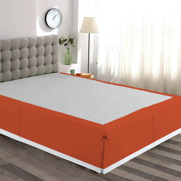 Orange and White Dual Tone Bed Skirts