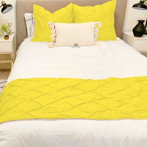 Yellow Pinch Bed Runner