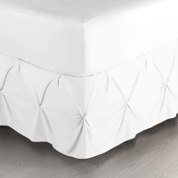 White Pinch Bed Skirts
