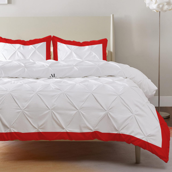 Red Dual Tone Pinch Duvet Covers