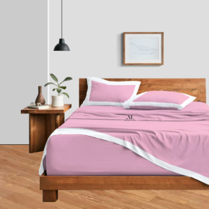 Pink and White Dual Tone Bed Sheet Sets