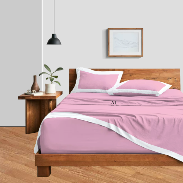 Pink and White Dual Tone Bed Sheet Sets