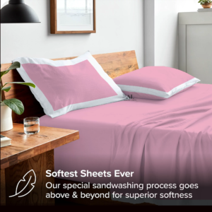 Pink and White Dual Tone Bed Sheet Sets