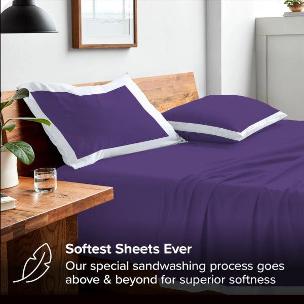 Purple and White Dual Tone Bed Sheet Sets