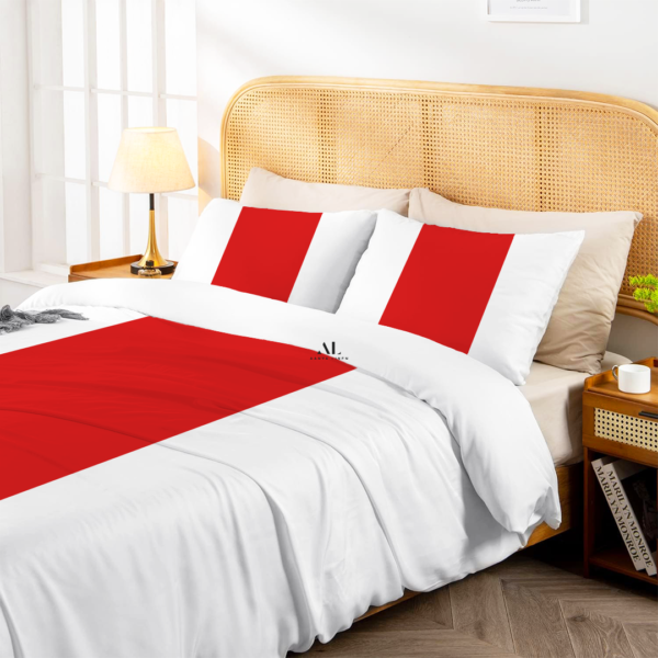 Red Contrast Color Bar Duvet Covers