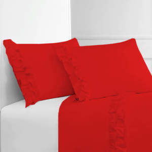 Red Ruffle Bed Sheets