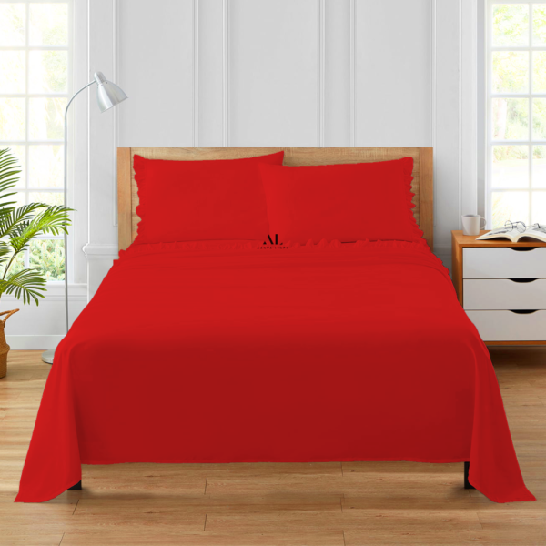Red Ruffle Bed Sheets