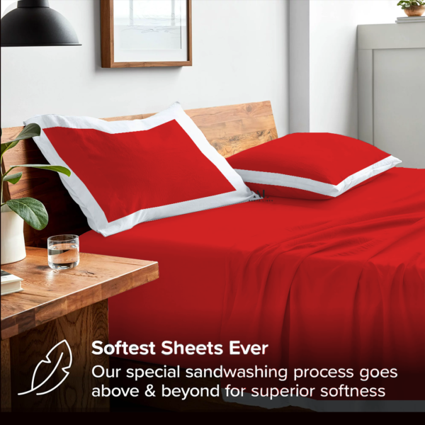 Red and White Dual Tone Bed Sheet Sets