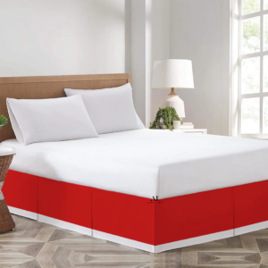 Red and White Dual Tone Bed Skirts