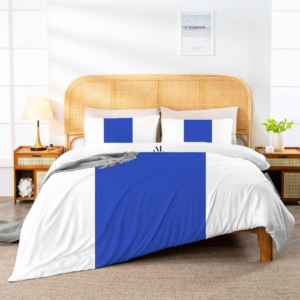 Royal Blue Contrast Color Bar Duvet Covers