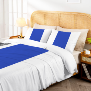 Royal Blue Contrast Color Bar Duvet Covers