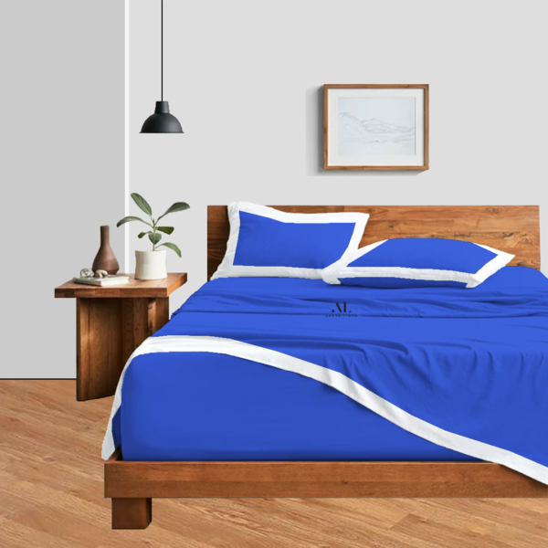 Royal Blue and White Dual Tone Bed Sheet Sets