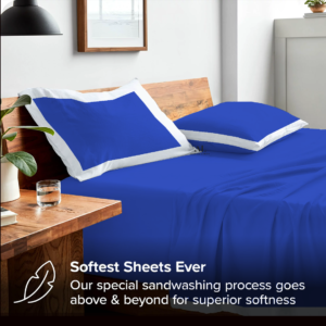 Royal Blue and White Dual Tone Bed Sheet Sets