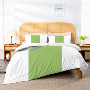 Sage Green Contrast Color Bar Duvet Covers