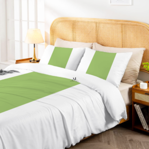 Sage Green Contrast Color Bar Duvet Covers