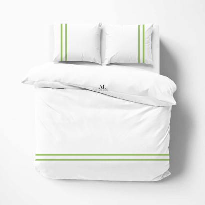 Sage Green Two Line Duvet Cover