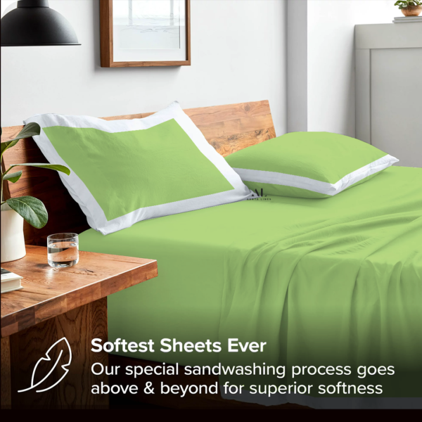Sage Green and White Dual Tone Bed Sheet Sets