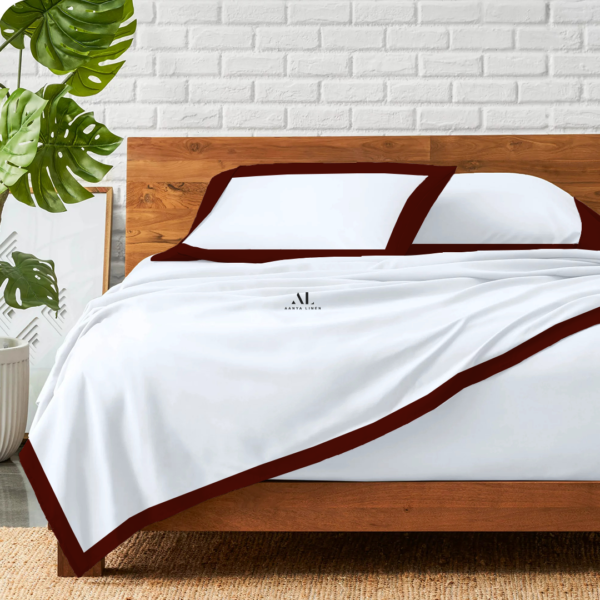 Burgundy Dual Tone Bed Sheets