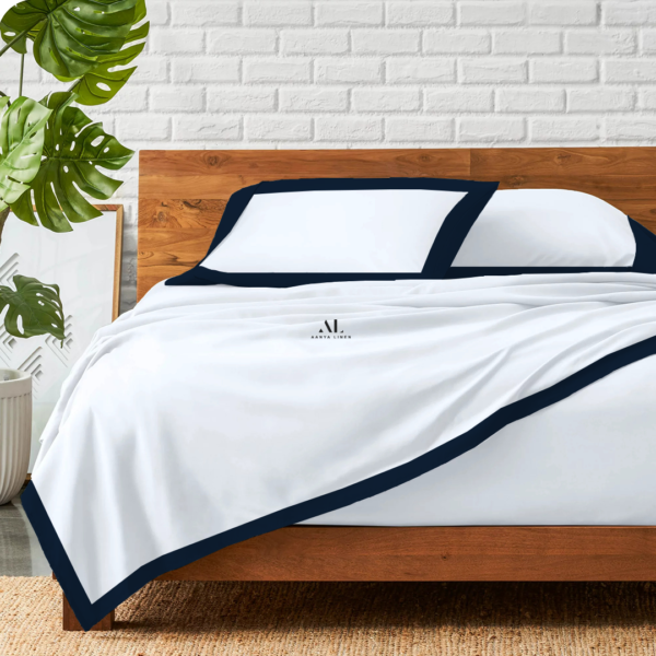 Navy Blue Dual Tone Bed Sheets