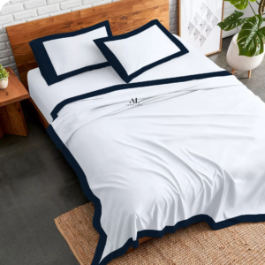 Navy Blue Dual Tone Bed Sheets