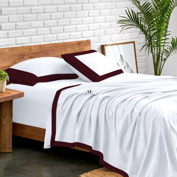Wine Dual Tone Bed Sheets