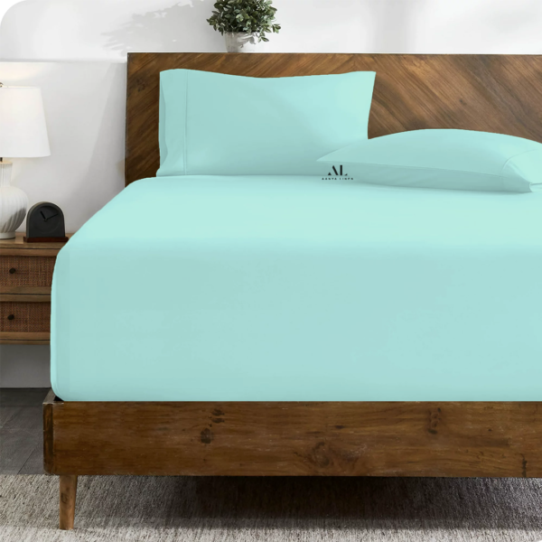 Aqua Blue Fitted Bed Sheets