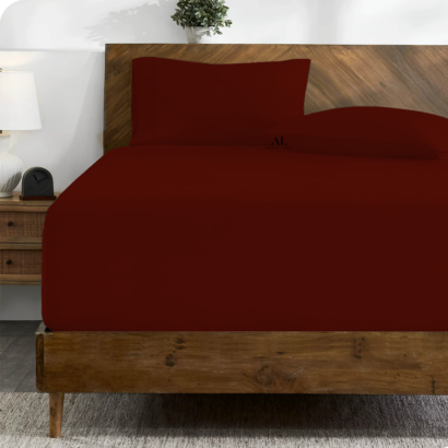 Burgundy Fitted Bed Sheets