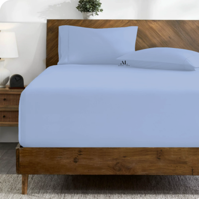 Light Blue Fitted Bed Sheets