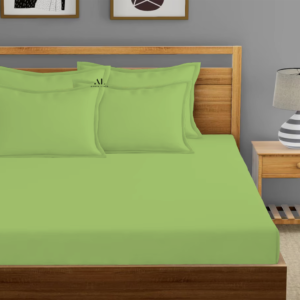 Sage Green Fitted Bed Sheets with Four Pillow Covers