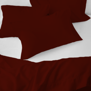 Burgundy Bed Sheets with Four Pillow Covers