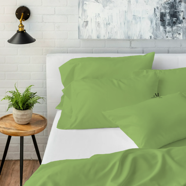 Sage Green Bed Sheets with Four Pillow Covers