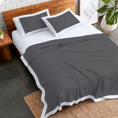 Dark Grey and White Dual Tone Bed Sheets