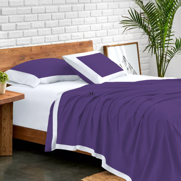 Purple and White Dual Tone Bed Sheets