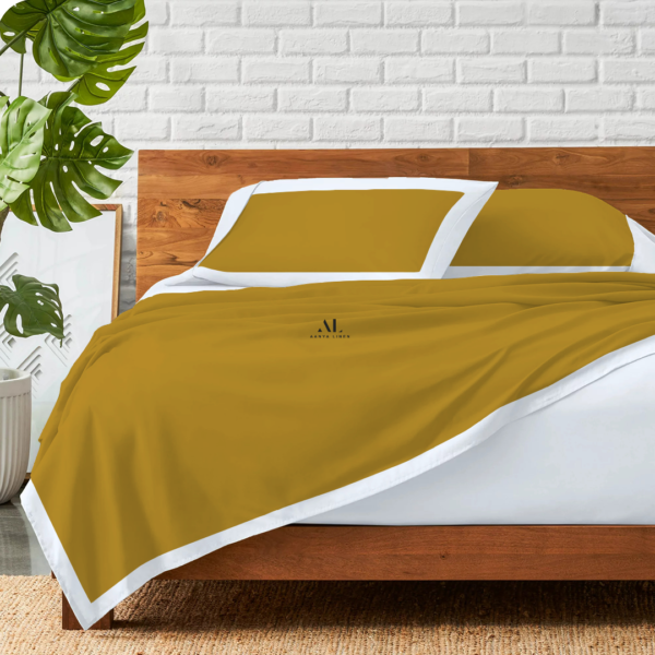 Gold and White Dual Tone Bed Sheets