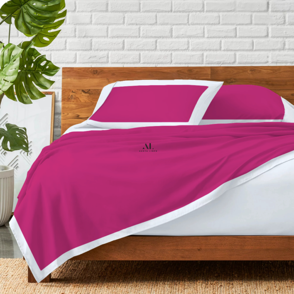 Hot Pink and White Dual Tone Bed Sheets