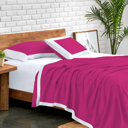 Hot Pink and White Dual Tone Bed Sheets