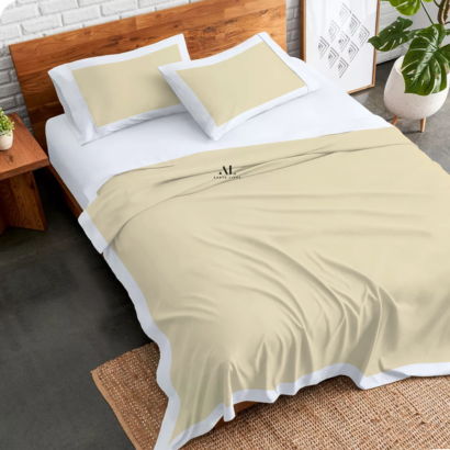 Ivory and White Dual Tone Bed Sheets
