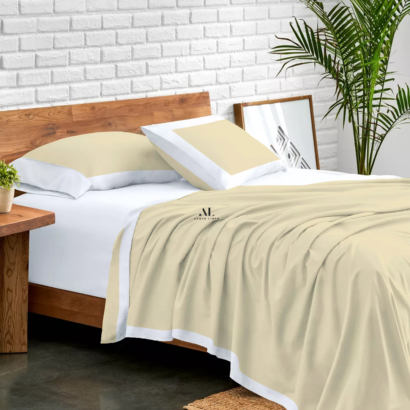 Ivory and White Dual Tone Bed Sheets
